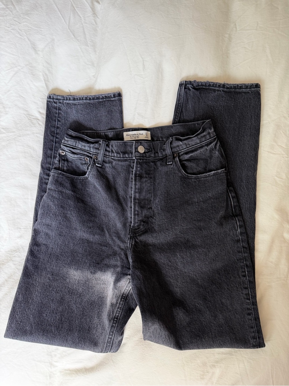 Abercrombie & Fitch Black Washed Straight Jeans